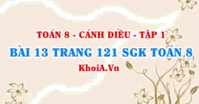 Bài 13 trang 121 SGK Toán 8 tập 1 Cánh Diều